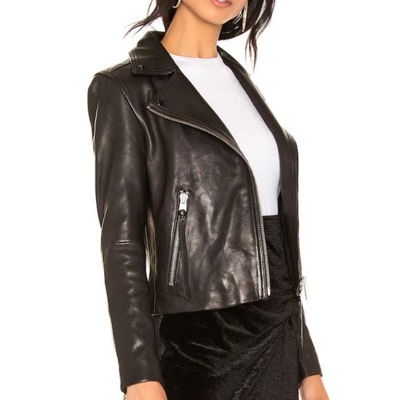 All Saints Dalby Biker Lamb Leather jacket - Picture 3 of 8